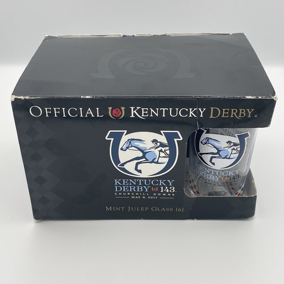 NEW Official 143 Kentucky Derby 2017 Mint‎ Julep Glass Set Of 6 Churchill Downs